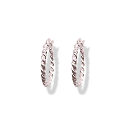 Sterling Silver Round Twist Hoop Earrings Refined Jewelry