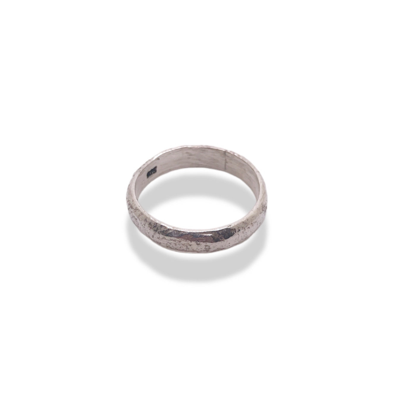 Sterling Silver Textured Moon Band Refined Jewelry