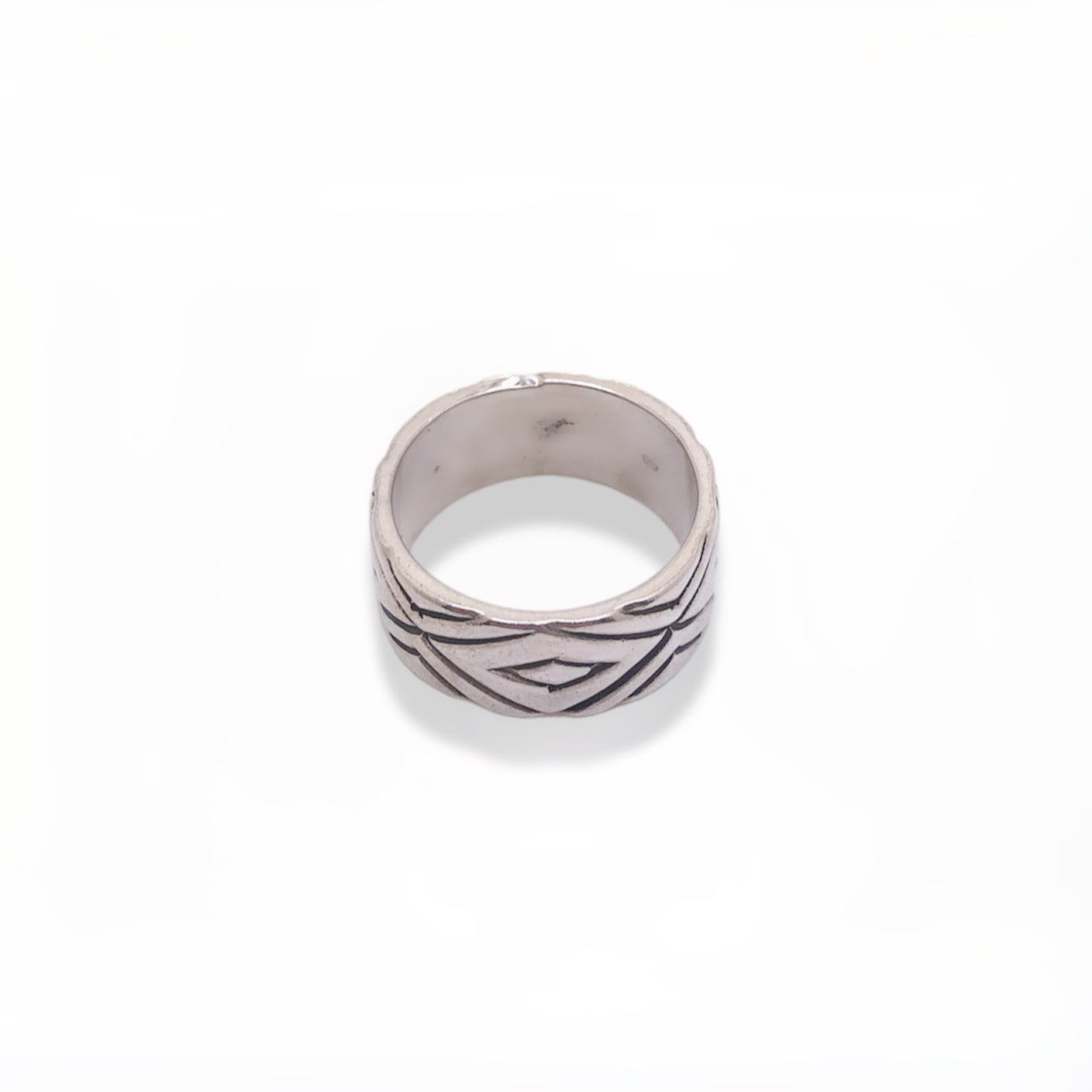 Sterling Silver Thick Designed Band Refined Jewelry