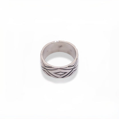 Sterling Silver Thick Designed Band Refined Jewelry