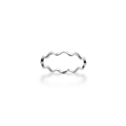 Sterling Silver Wavy Zig Zag Band Refined Jewelry