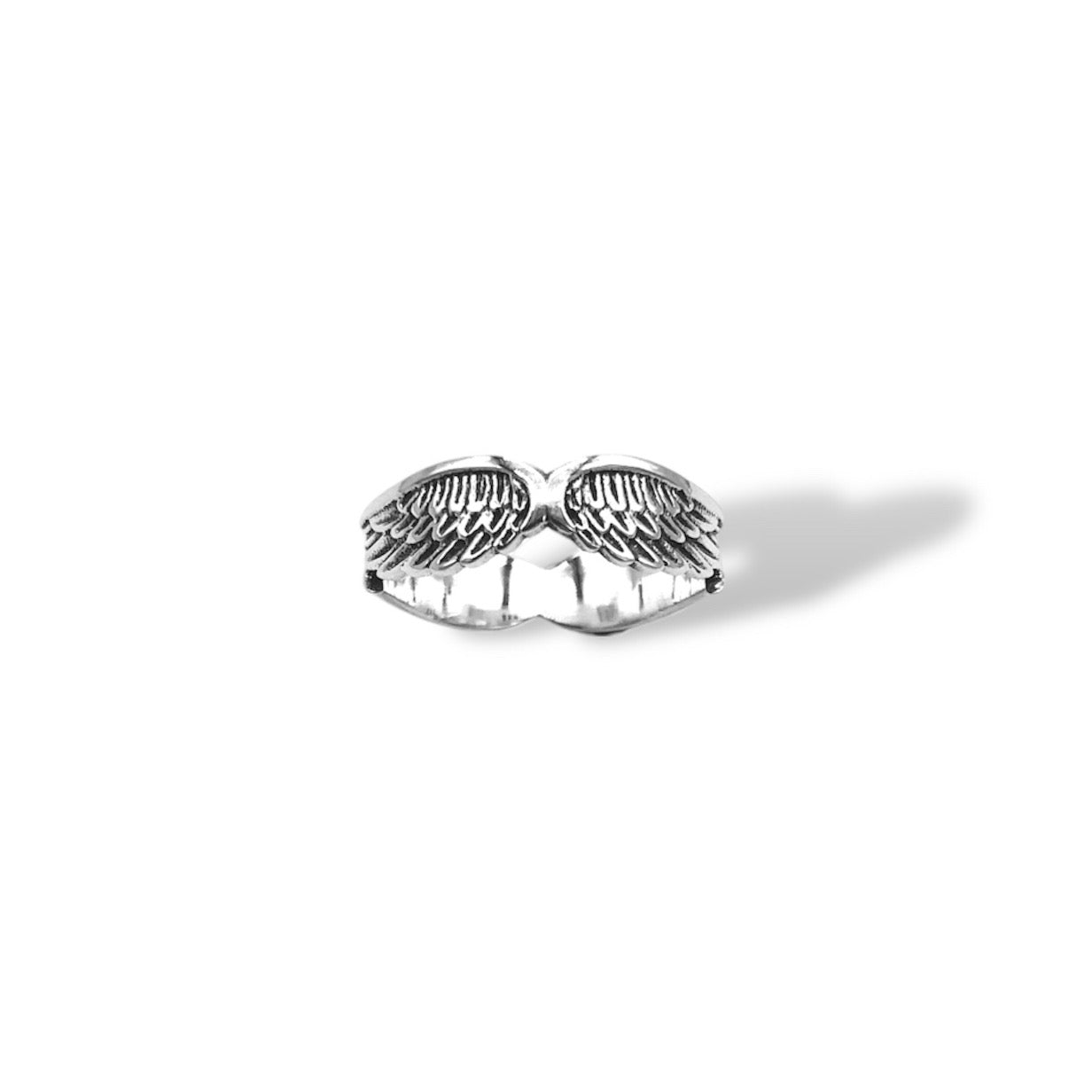 Sterling Silver Wrapped Oxidized Wings Band Refined Jewelry