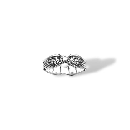 Sterling Silver Wrapped Oxidized Wings Band Refined Jewelry